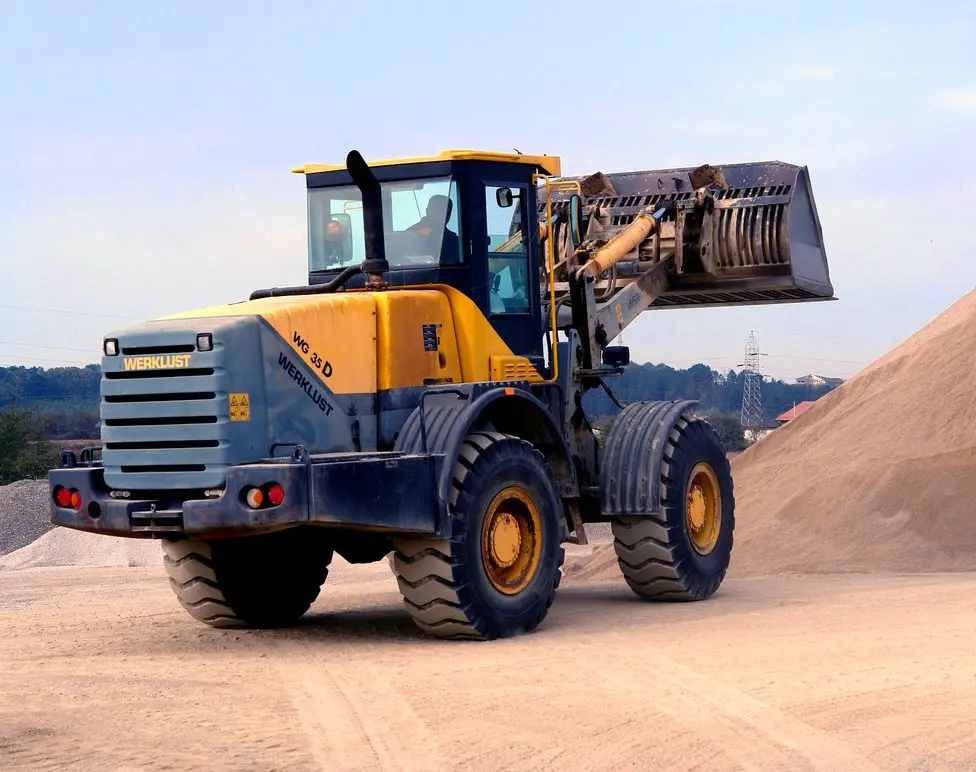 Front-end loader on a quarry site